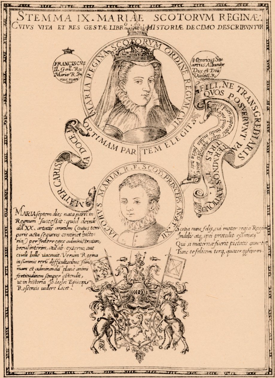 Mary, Skotlannin kuningatar 1542-1587 ja kuningas James VI ja minä 1566-1625, 1889 tekijältä Unbekannt