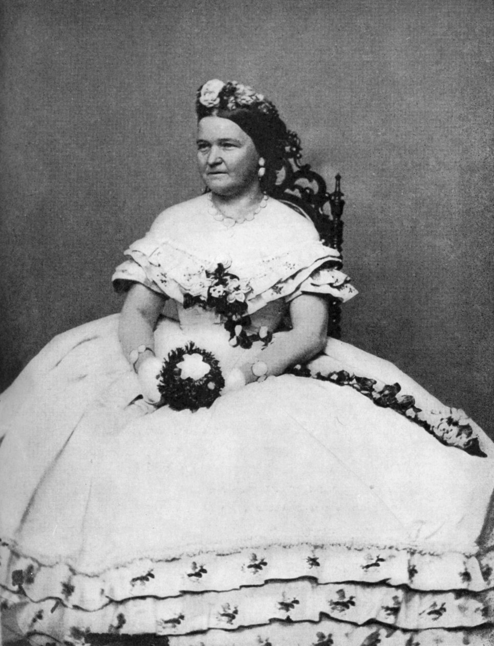 Mary Todd Lincoln, presidentti Abraham Lincolnin vaimo, 1860-luku, 1908 tekijältä Unbekannt