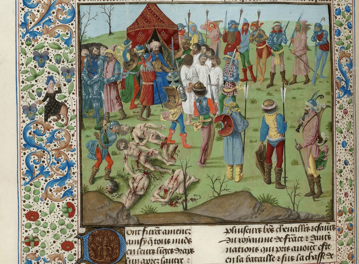 Kristittyjen verilöyly Nikopoliksen taistelun jälkeen, noin 1470-1475. tekijältä Unbekannt