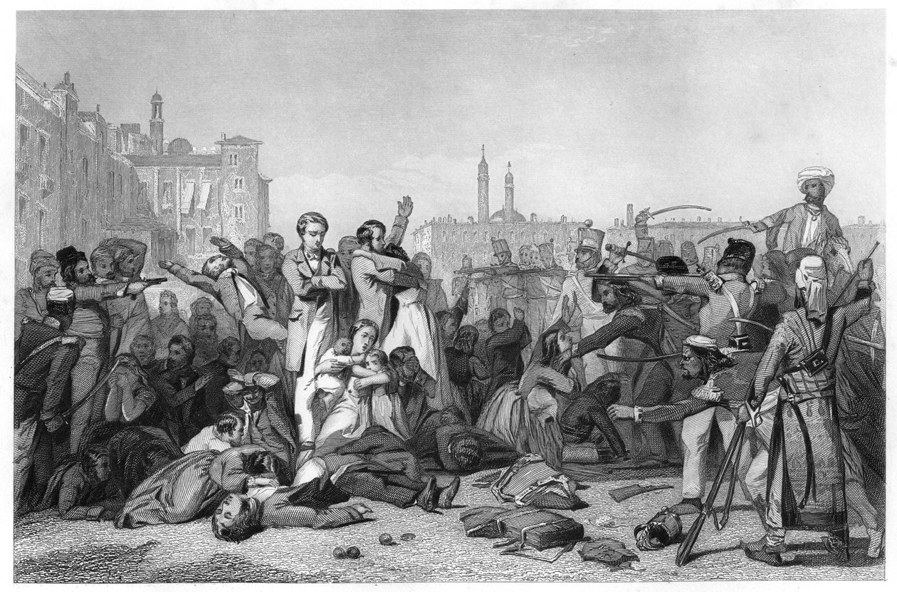Massacre at Cawnpore, 1857, c1860 tekijältä Unbekannt