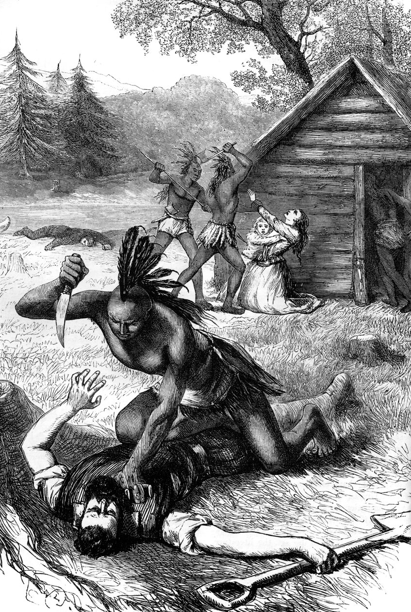 Amerikan alkuperäisasukkaiden verilöyly, 1600-luku c1880 tekijältä Unbekannt
