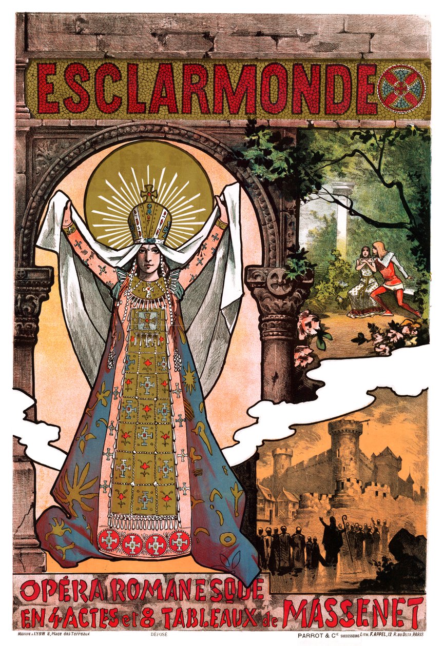 Massenet - Esclarmonde - juliste, 1890 tekijältä Unbekannt