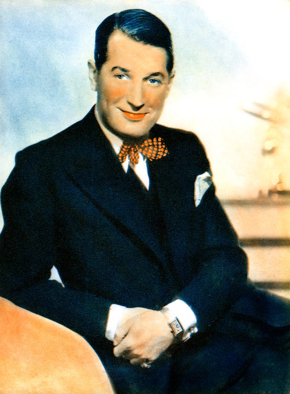 Maurice Chevalier, ranskalainen näyttelijä ja suosittu viihdyttäjä, 1934-1935 tekijältä Unbekannt