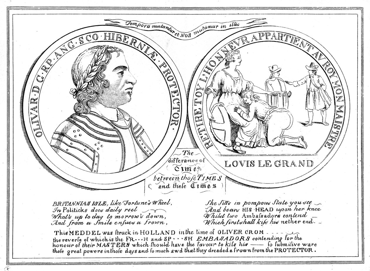 Mitali Oliver Cromwellin ajalta, 1600-luvulta tekijältä Unbekannt