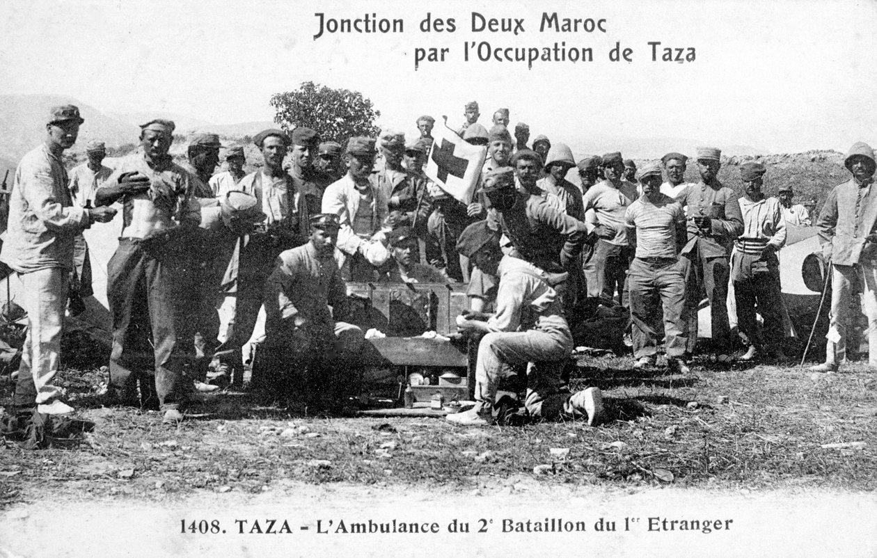 2. pataljoonan Ranskan muukalaislegioonan lääkintähenkilöstö, Taza, Marokko, 1904 tekijältä Unbekannt