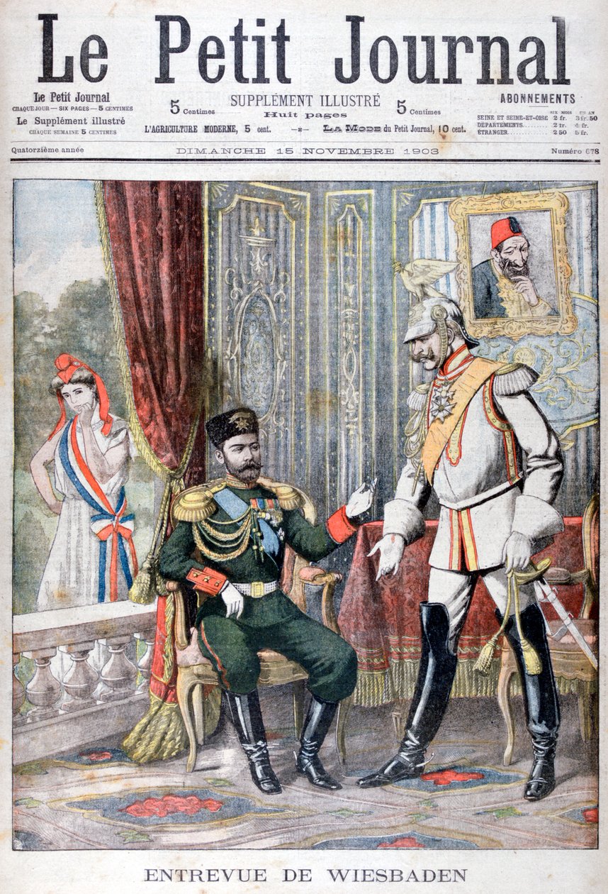 Tsaari Nikolai II:n ja Keisari Wilhelm II:n tapaaminen, Wiesbaden, Saksa, 1903 tekijältä Unbekannt