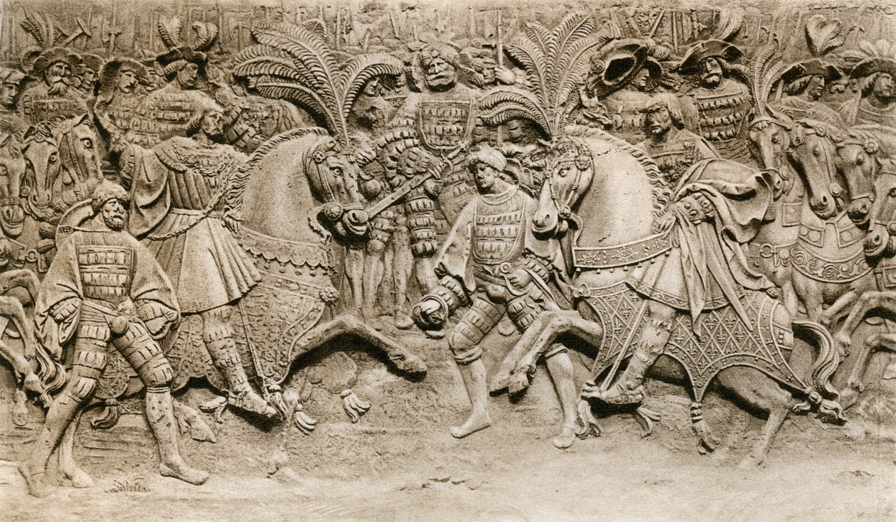 Henrik VIII:n ja Francis I:n tapaaminen kultakankaalla, 1520, 1902 tekijältä Unbekannt