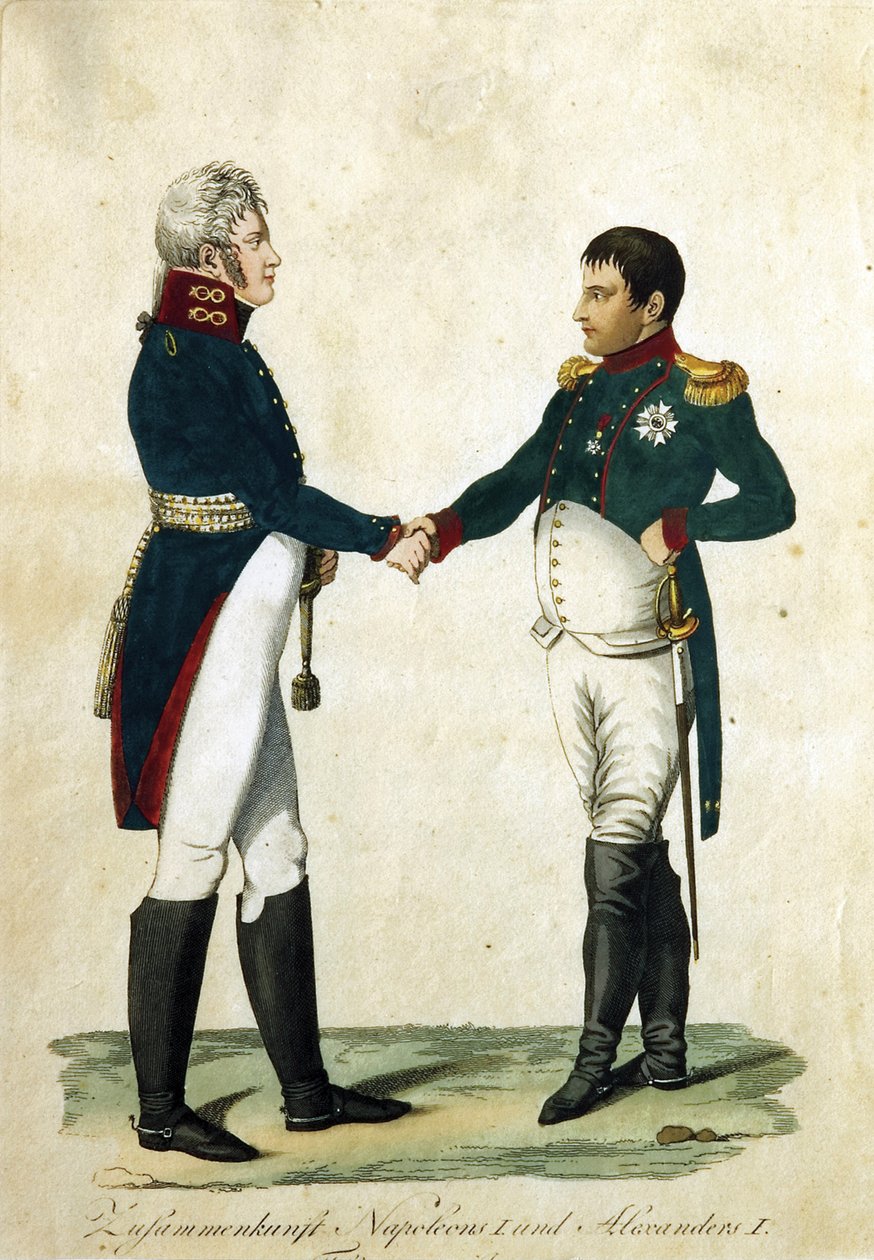 Napoleonin ja Aleksanteri I:n tapaaminen 1808 tekijältä Unbekannt
