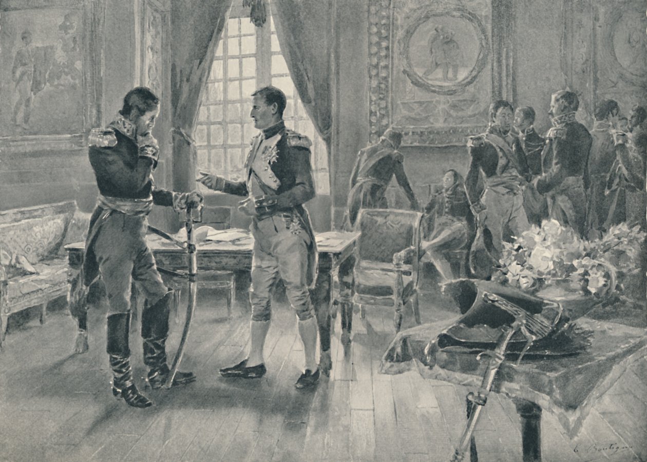 Napoleonin ja Tolstoin tapaaminen Pariisissa, 1807, 1896 tekijältä Unbekannt