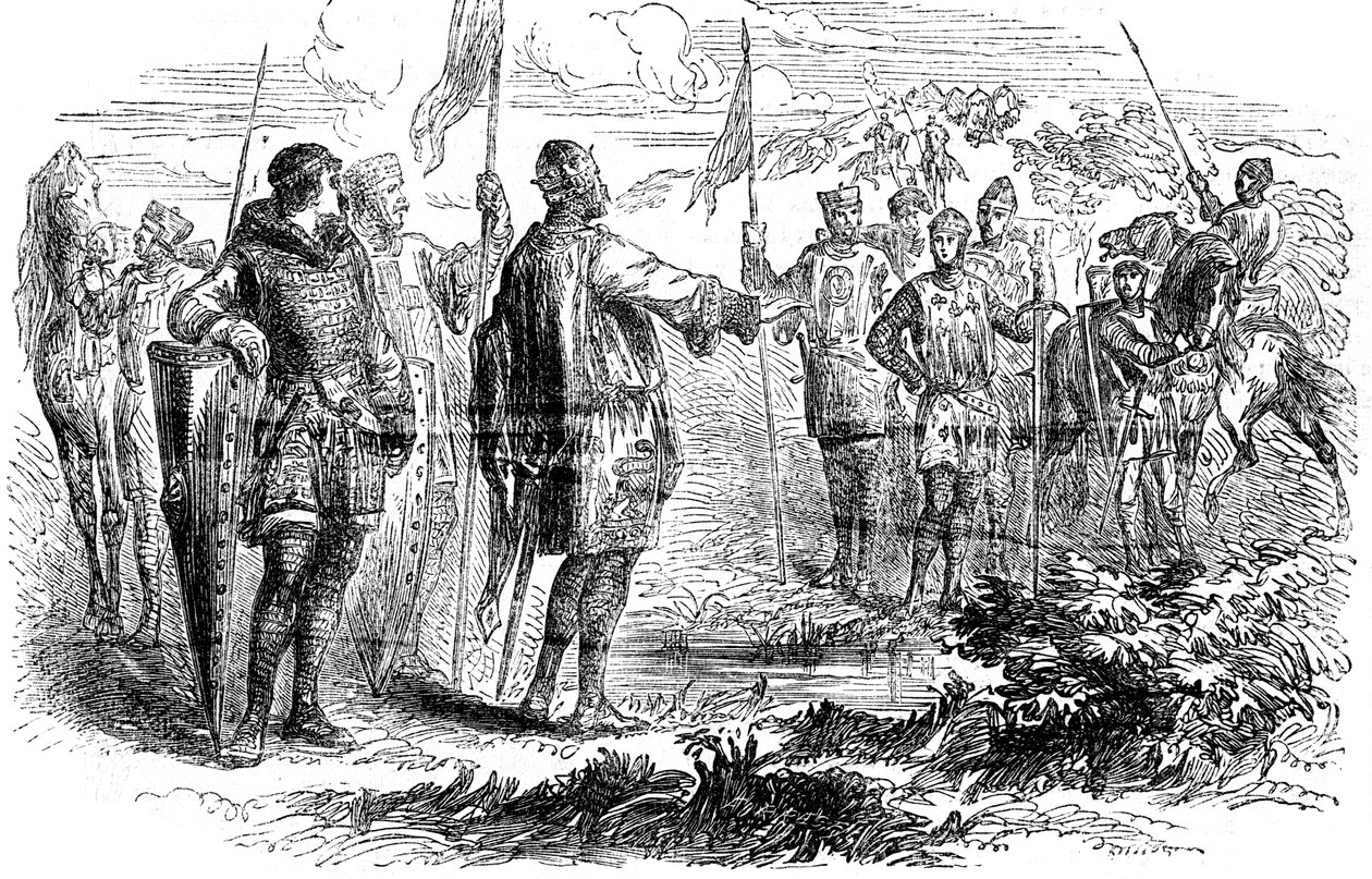 Stephenin ja prinssi Henryn tapaaminen Wallingfordissa, Oxfordshiressä, 1153 tekijältä Unbekannt