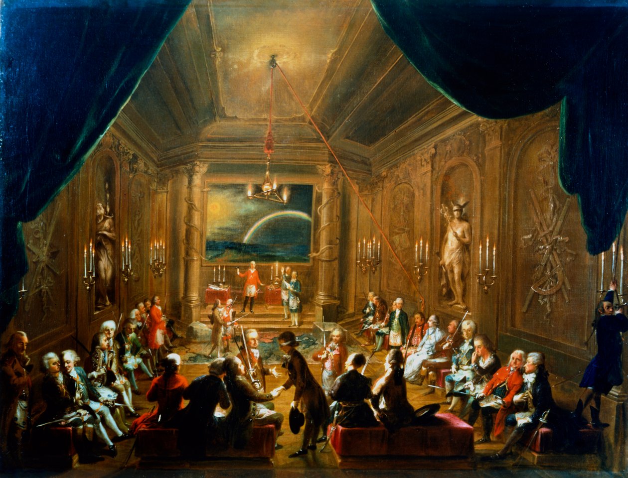 Vapaamuurarien luosin kokous, Wien, 1700-luku tekijältä Unbekannt