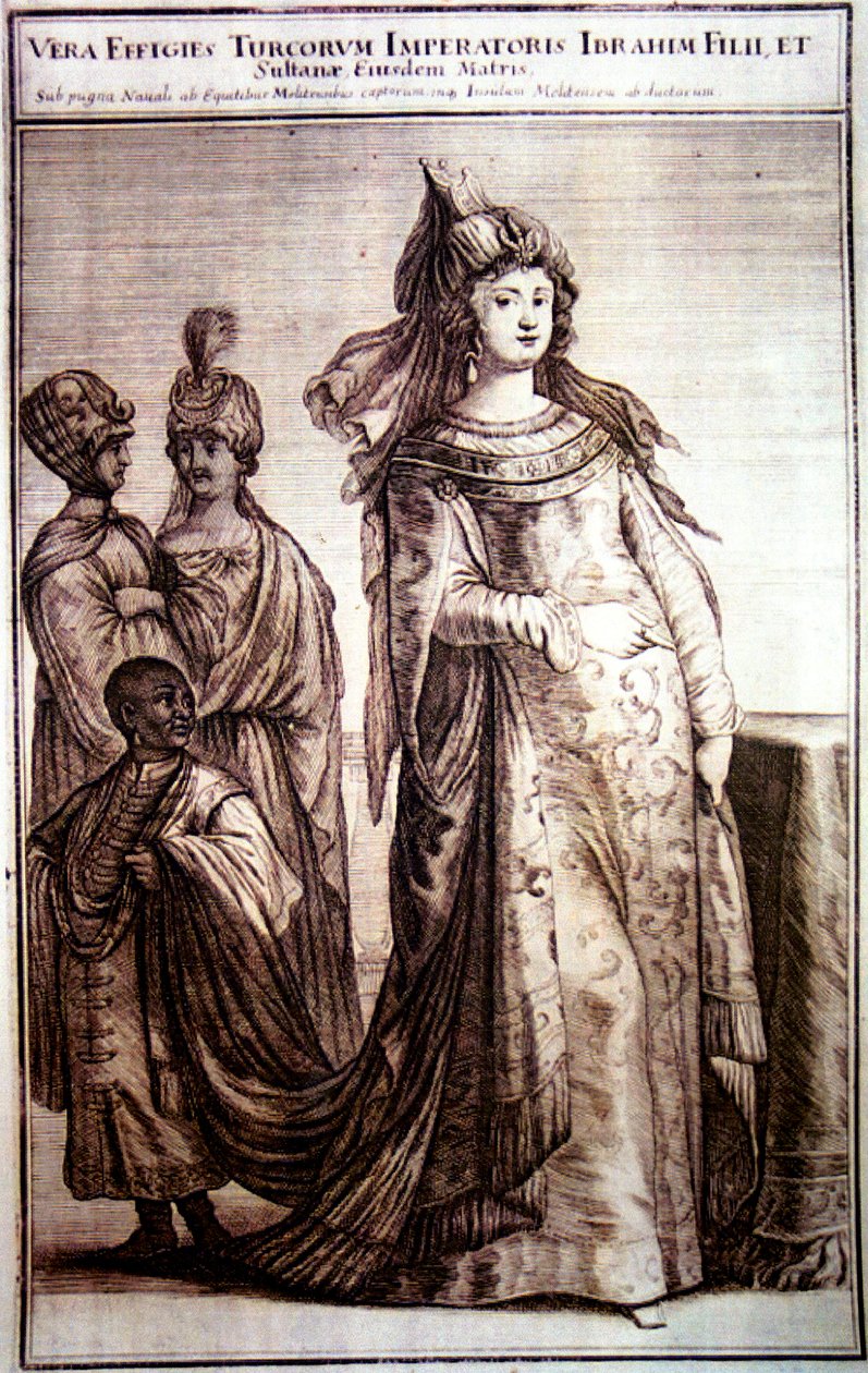 Mahpeyker Sultan hovipalvelijoidensa kanssa, 1647 tekijältä Unbekannt