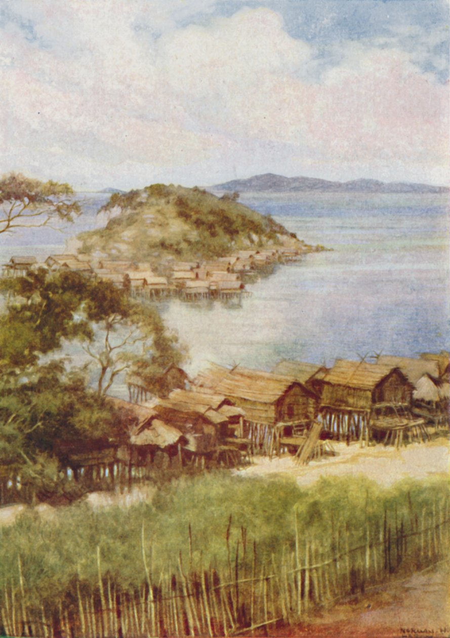 Melanesialainen kylä, 1924 tekijältä Unbekannt