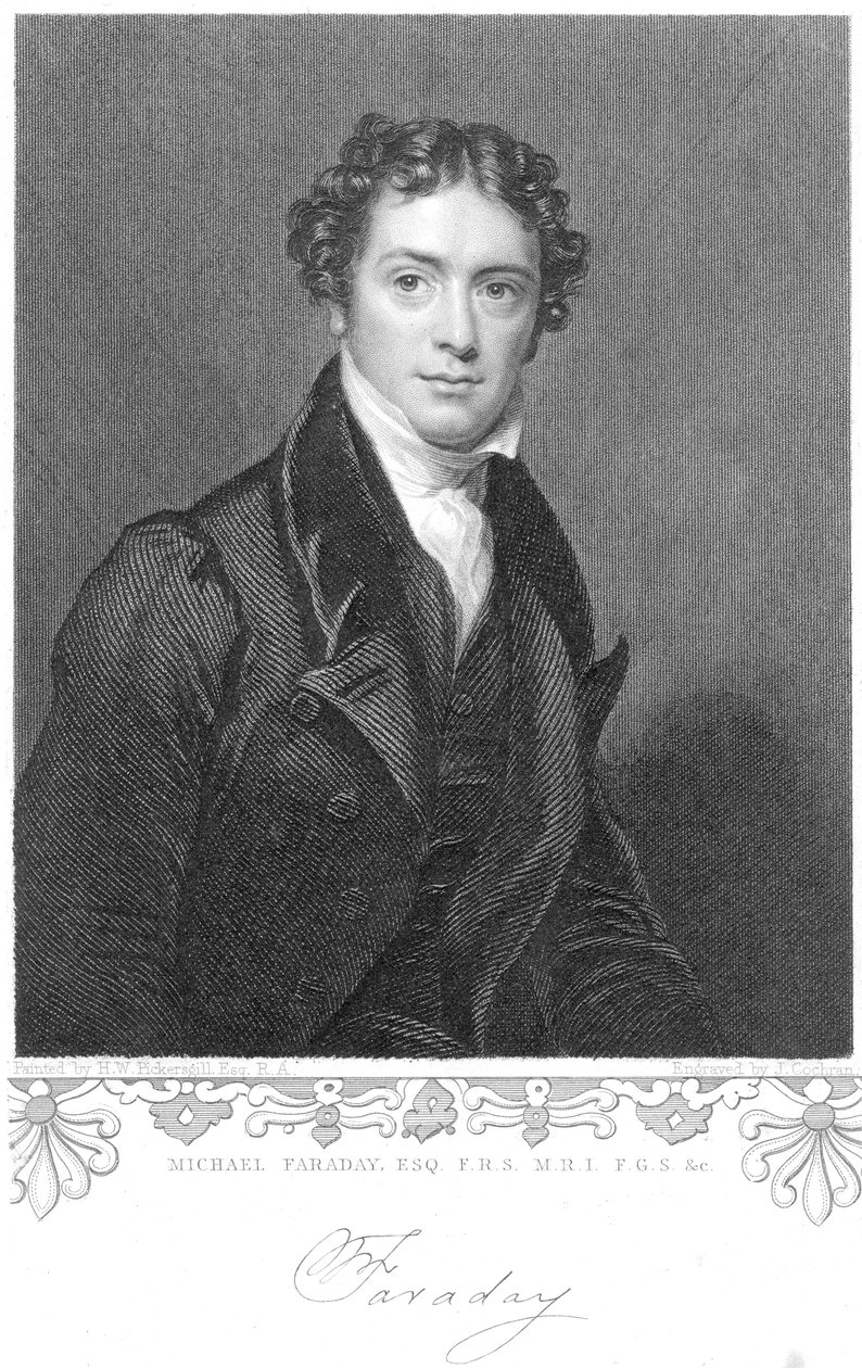 Michael Faraday, englantilainen kemisti ja fyysikko, 1800-luku tekijältä Unbekannt