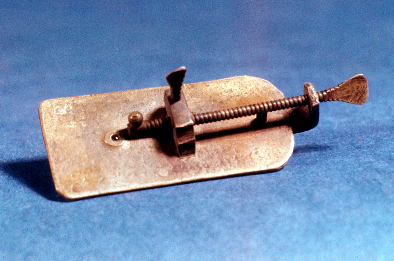 Mikroskooppi Anton Van Leeuwenhoek, Hollanti, c1670 tekijältä Unbekannt