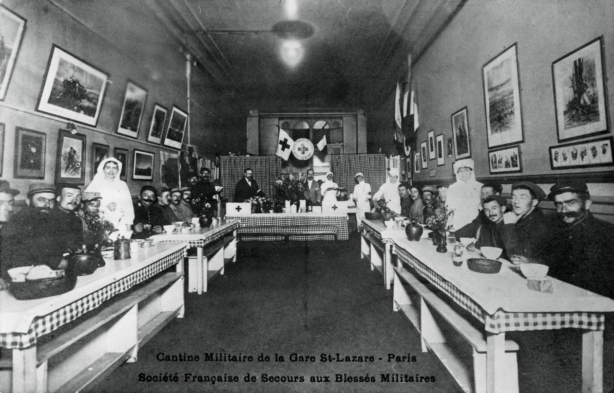 Sotilaallinen ruokala, Gare St Lazare, Pariisi, Ensimmäinen maailmansota, 1914-1918 tekijältä Unbekannt