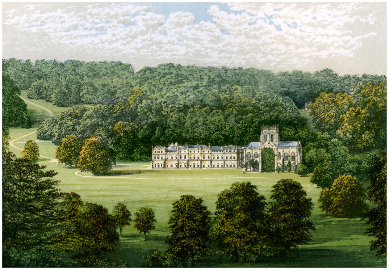 Milton Abbey, Dorset, Baron Hambron koti, vuodelta 1880 tekijältä Unbekannt