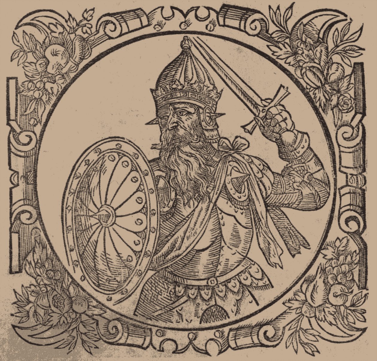 Mindaugas, Liettuan kuningas Lähettäjä: Sarmatiae Europeae desscriprio... kirjoittanut A. Guagnini, 1578 tekijältä Unbekannt