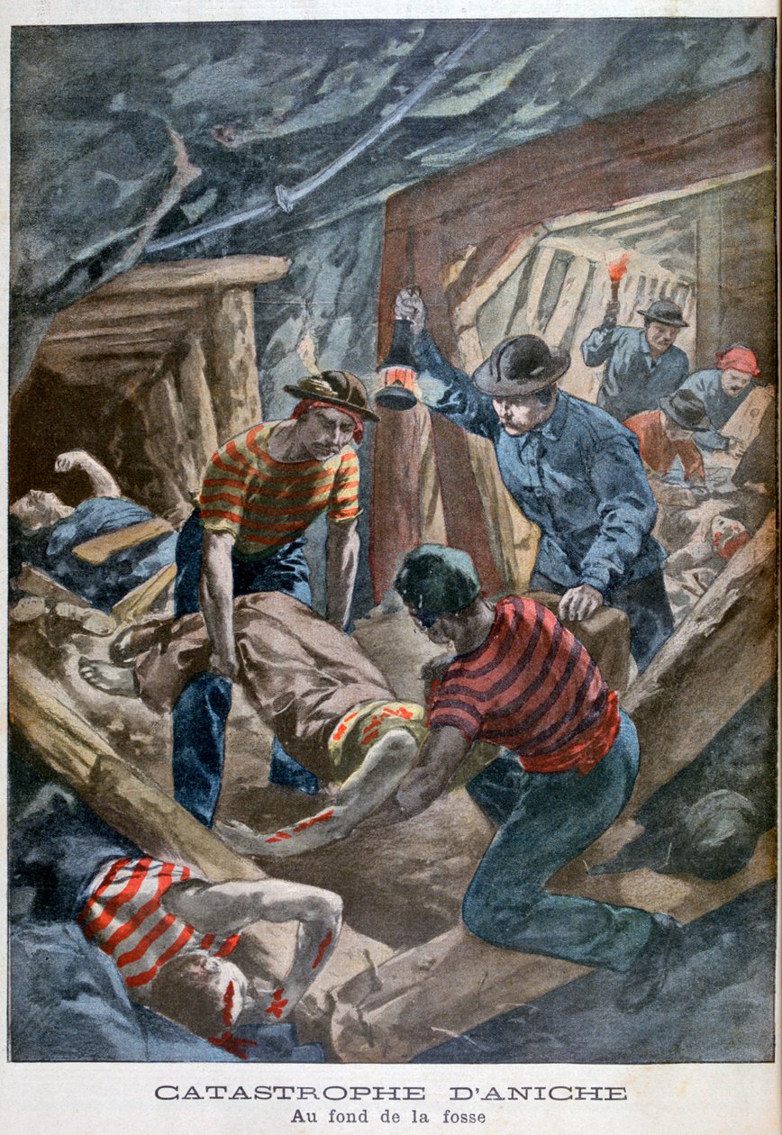 Kaivoksen romahtaminen, Aniche, Ranska, 1900 tekijältä Unbekannt