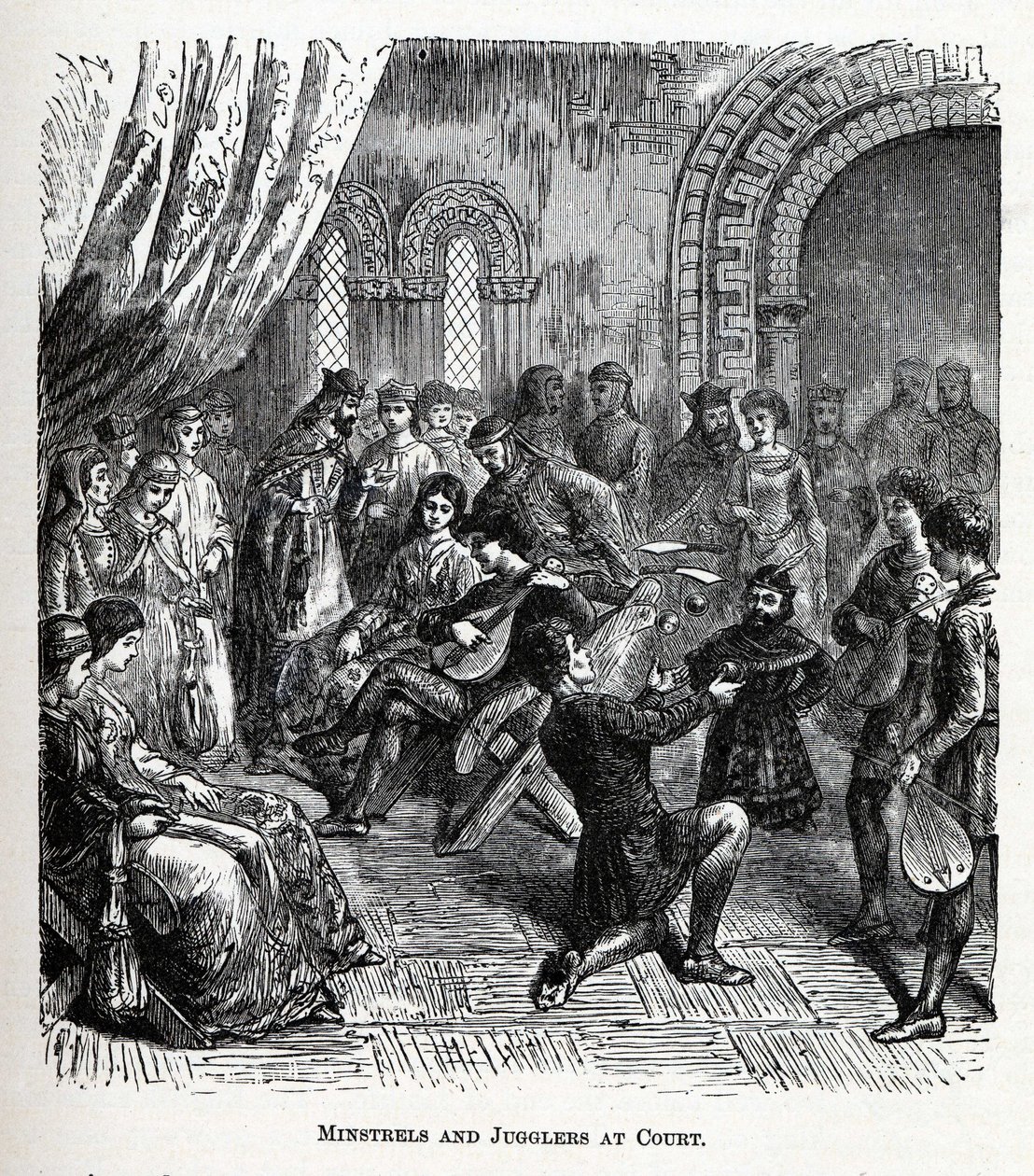 Minstrels and Jugglers at Court, 1882 tekijältä Unbekannt