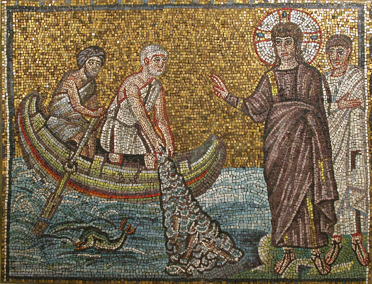 Miraculous Draft of Fishes, Bysanttilainen, 1900-luvun alun alkuperäinen päivätty 600-luvun alkupuolelta. tekijältä Unbekannt