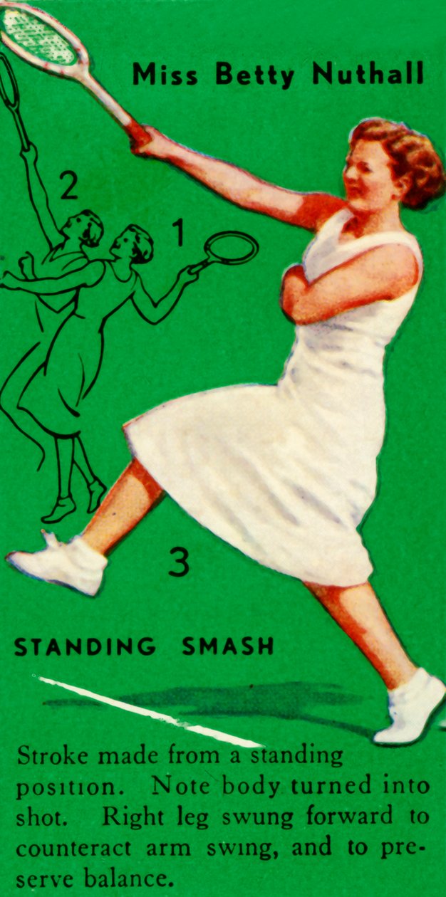 Miss Betty Nuthall - Standing Smash, vuodelta 1935. tekijältä Unbekannt