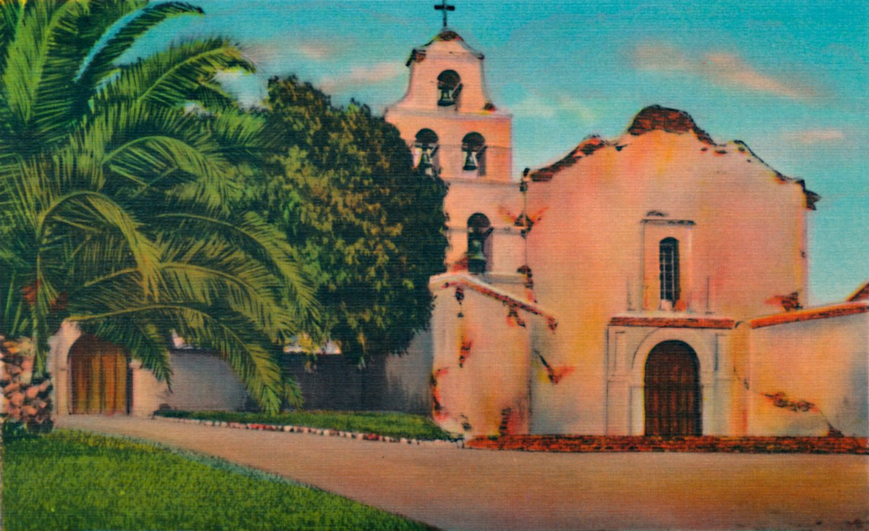 Missio San Diego de Alcala. Perustettu 1769 Kaliforniassa vuonna 1941 tekijältä Unbekannt