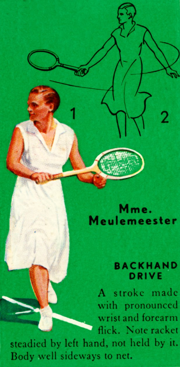 Mme. Meulemeester - Backhand Drive, c1935. tekijältä Unbekannt