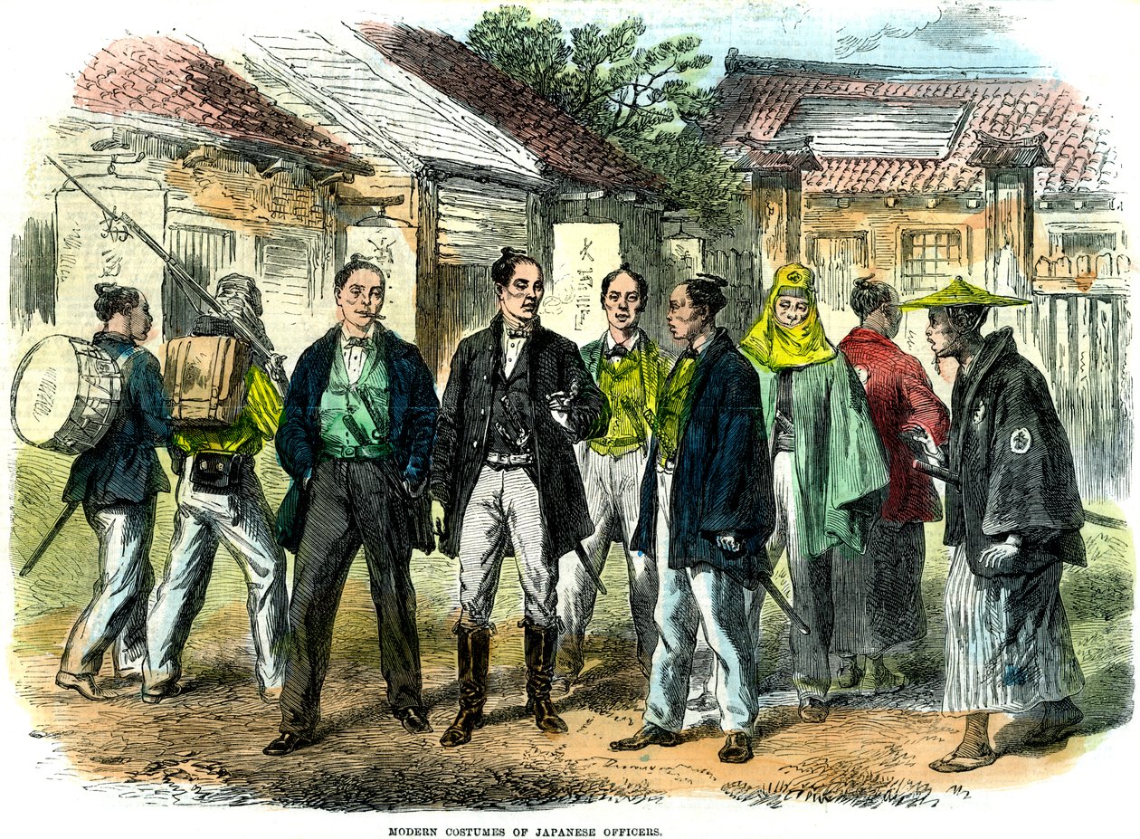 Japanilaisten upseerien modernit puvut, 1866 tekijältä Unbekannt