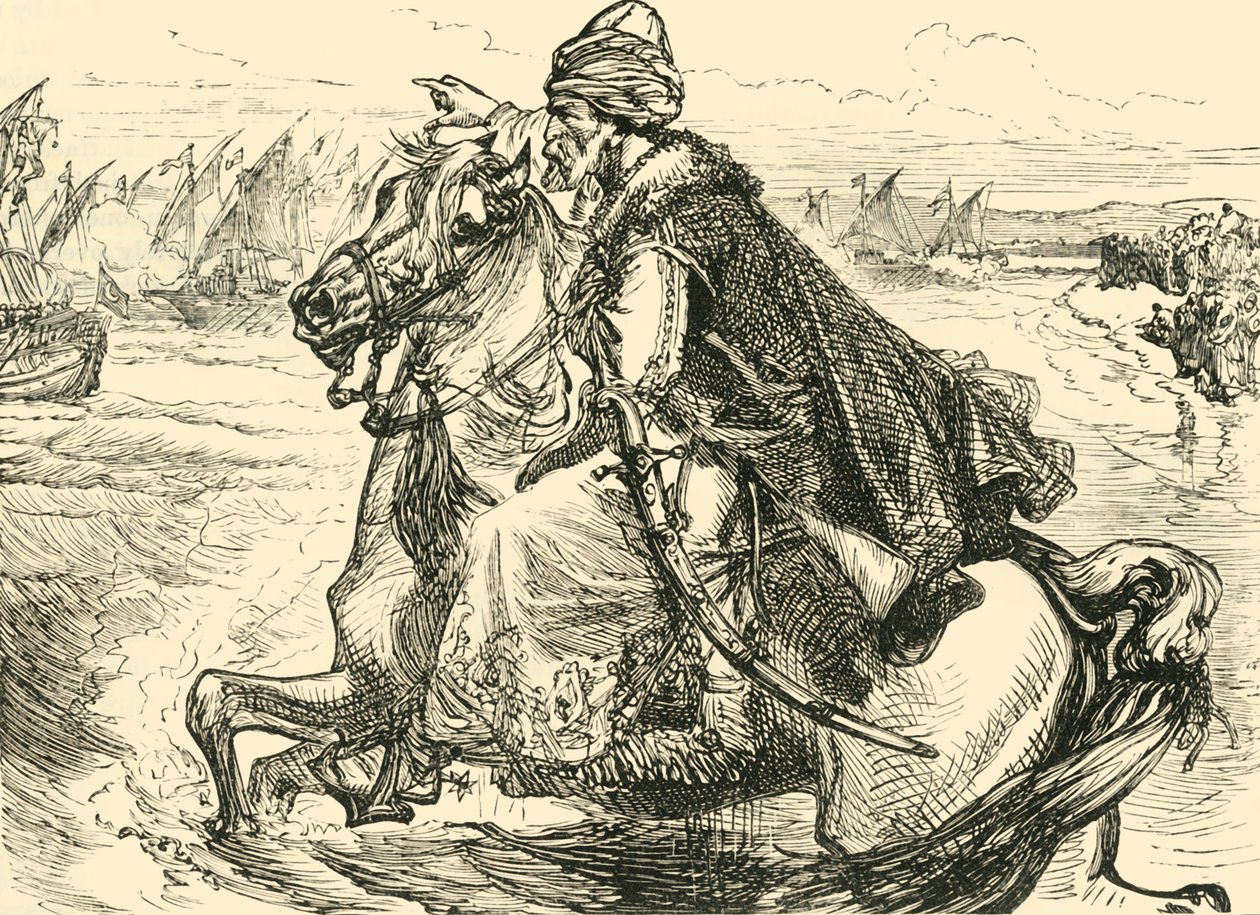 Mohammed II rohkaisee merimiehiä, 1890. tekijältä Unbekannt