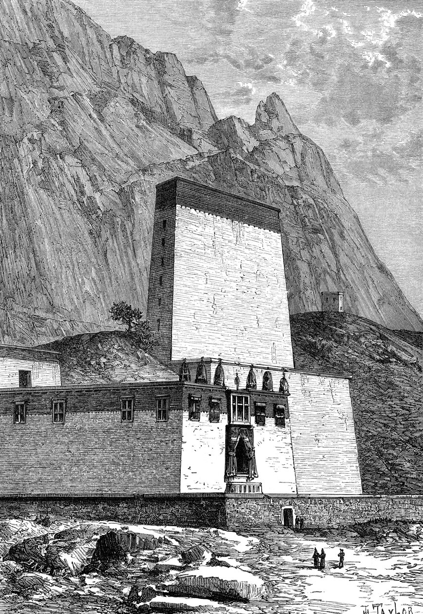 Shigatzen luostari, Tiibet, vuodelta 1890 tekijältä Unbekannt
