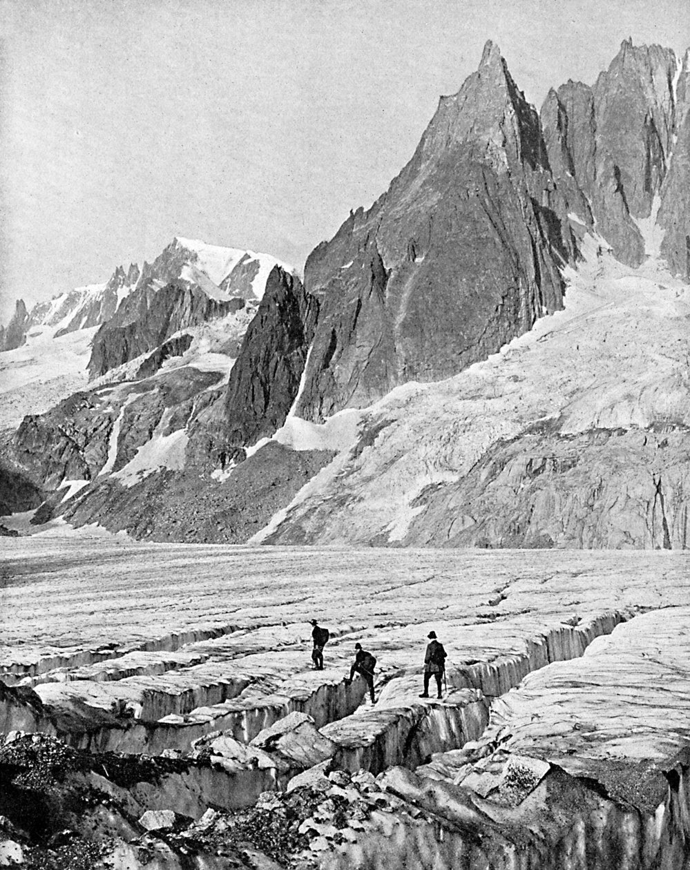 Mont Blanc du Tacul ja Dent du Requin, Alpit, 1900-luvun alku tekijältä Unbekannt