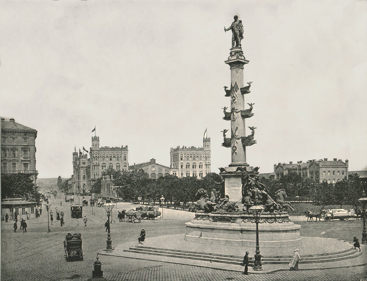 Wilhelm von Tegetthoffin muistomerkki Pratersternissä, Wien, Itävalta, 1895. tekijältä Unbekannt