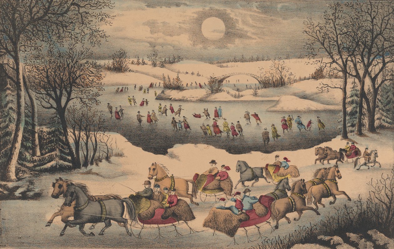 Kuunvalo Central Parkissa, n. 1871-75. tekijältä Unbekannt