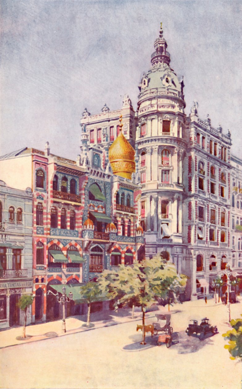Maurilainen rakennus ja herrat. Guinlesin toimistot, Avenida Rio Branco, 1914 tekijältä Unbekannt