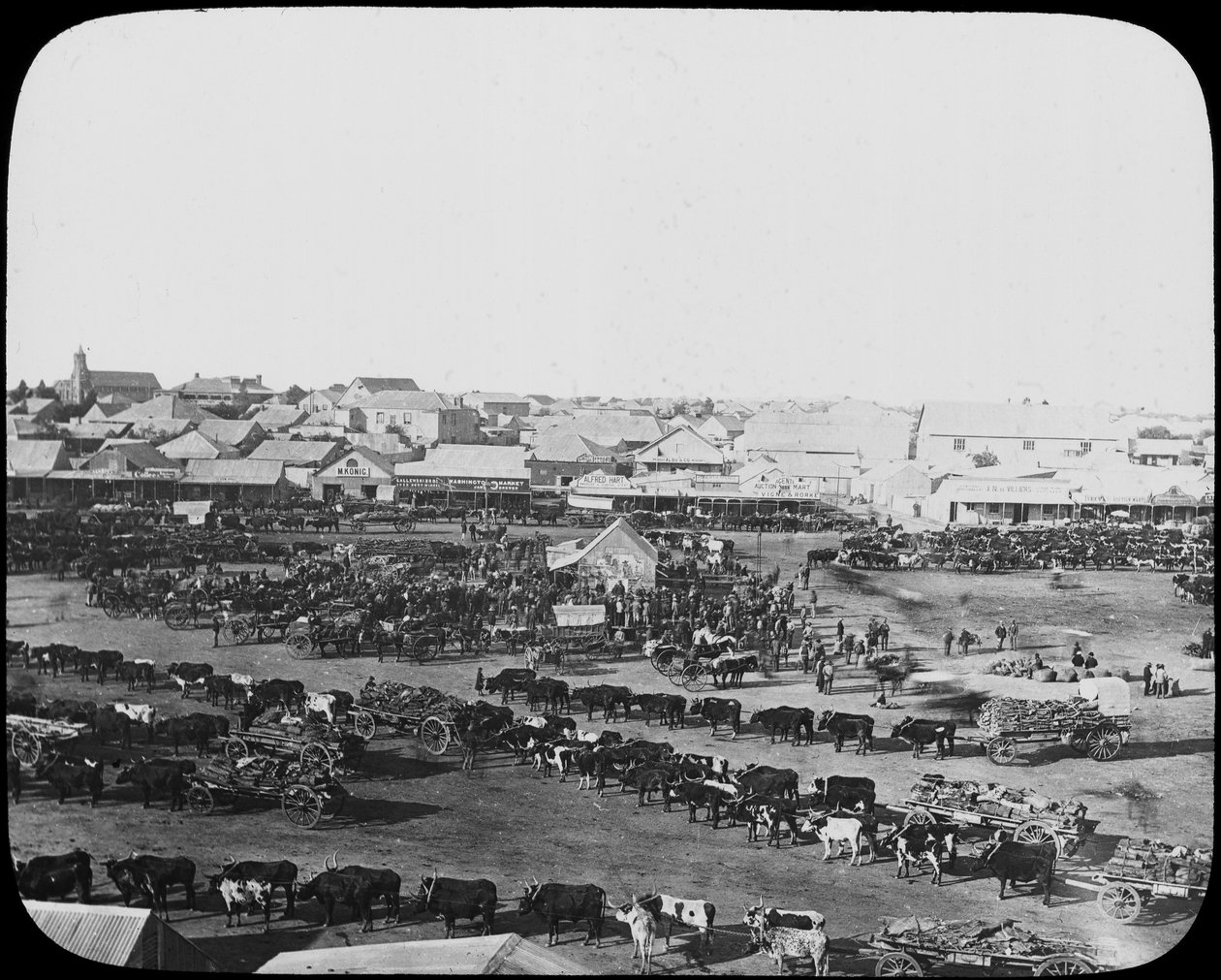 Aamumarkkinat, Kimberley, Etelä-Afrikka, c1890 tekijältä Unbekannt