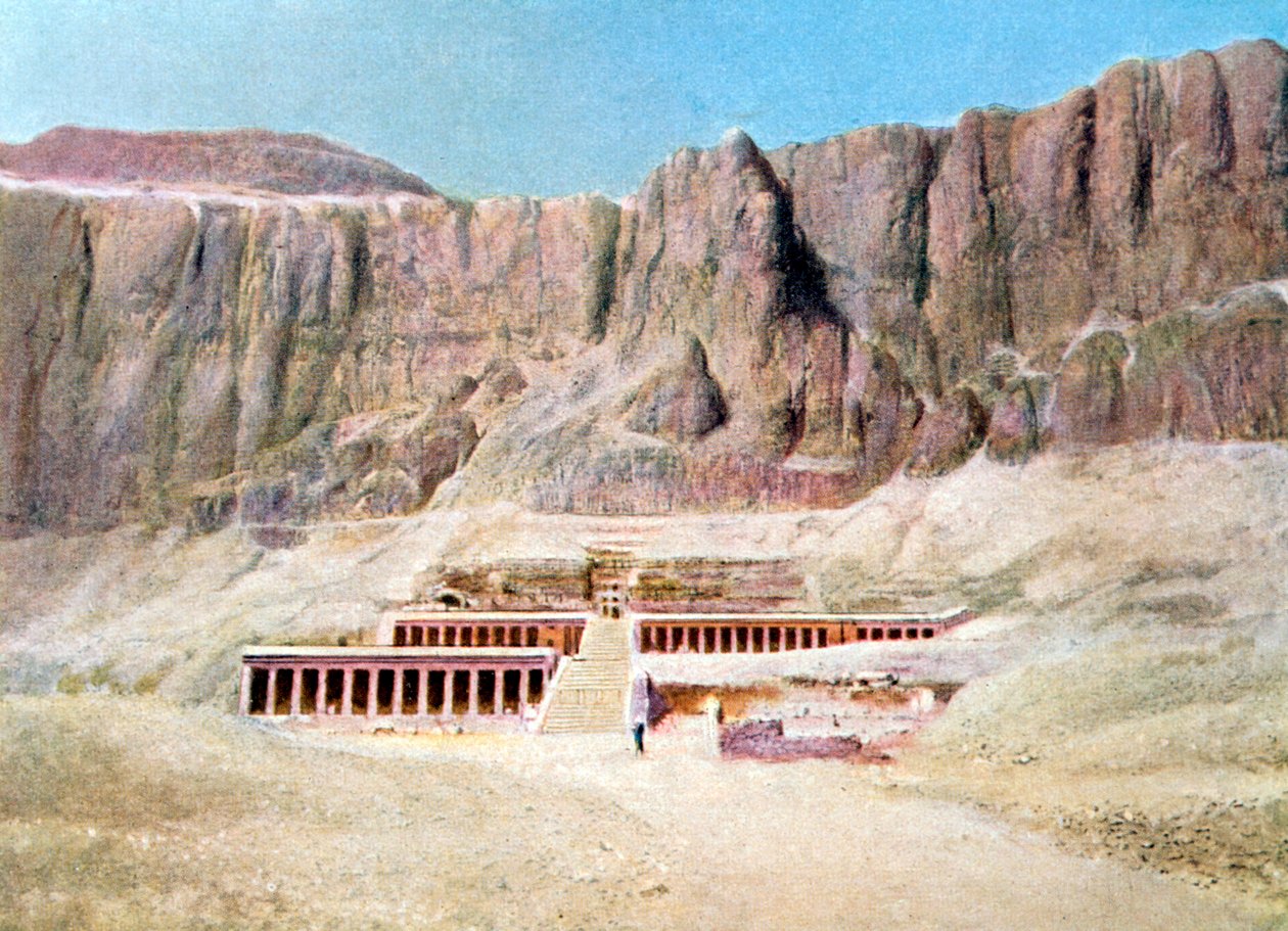Hatshepsutin ruumistemppeli, Deir el Bahari, Luxor, Egypti, 1900-luku tekijältä Unbekannt