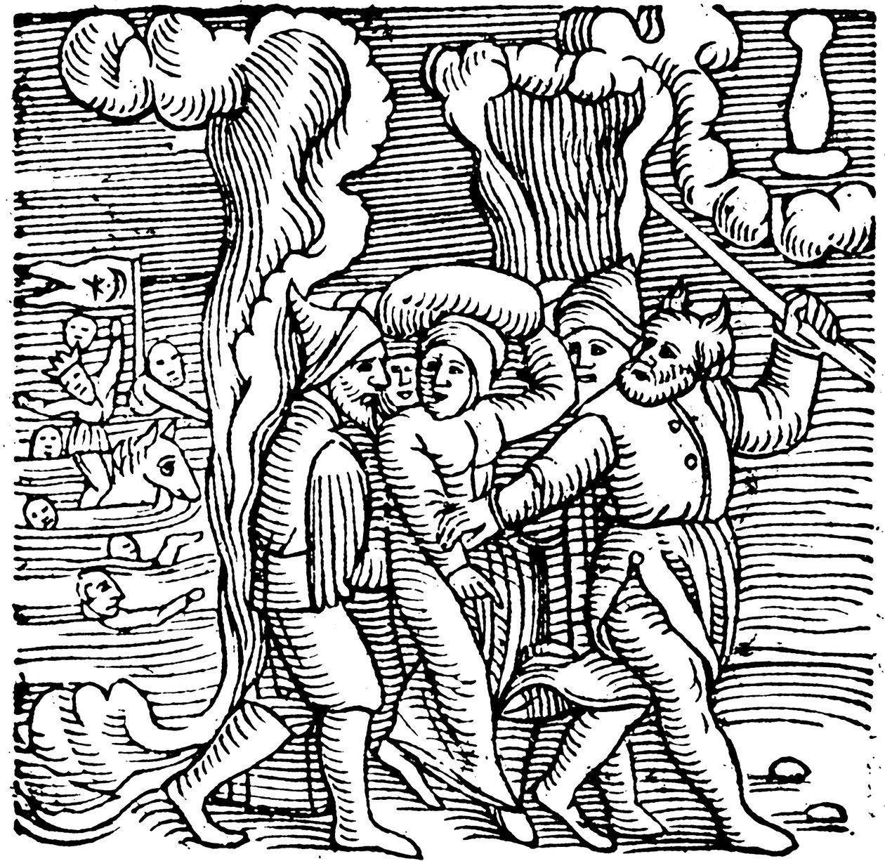 Mooses vapauttaa israelilaiset Egyptistä, 1557 tekijältä Unbekannt