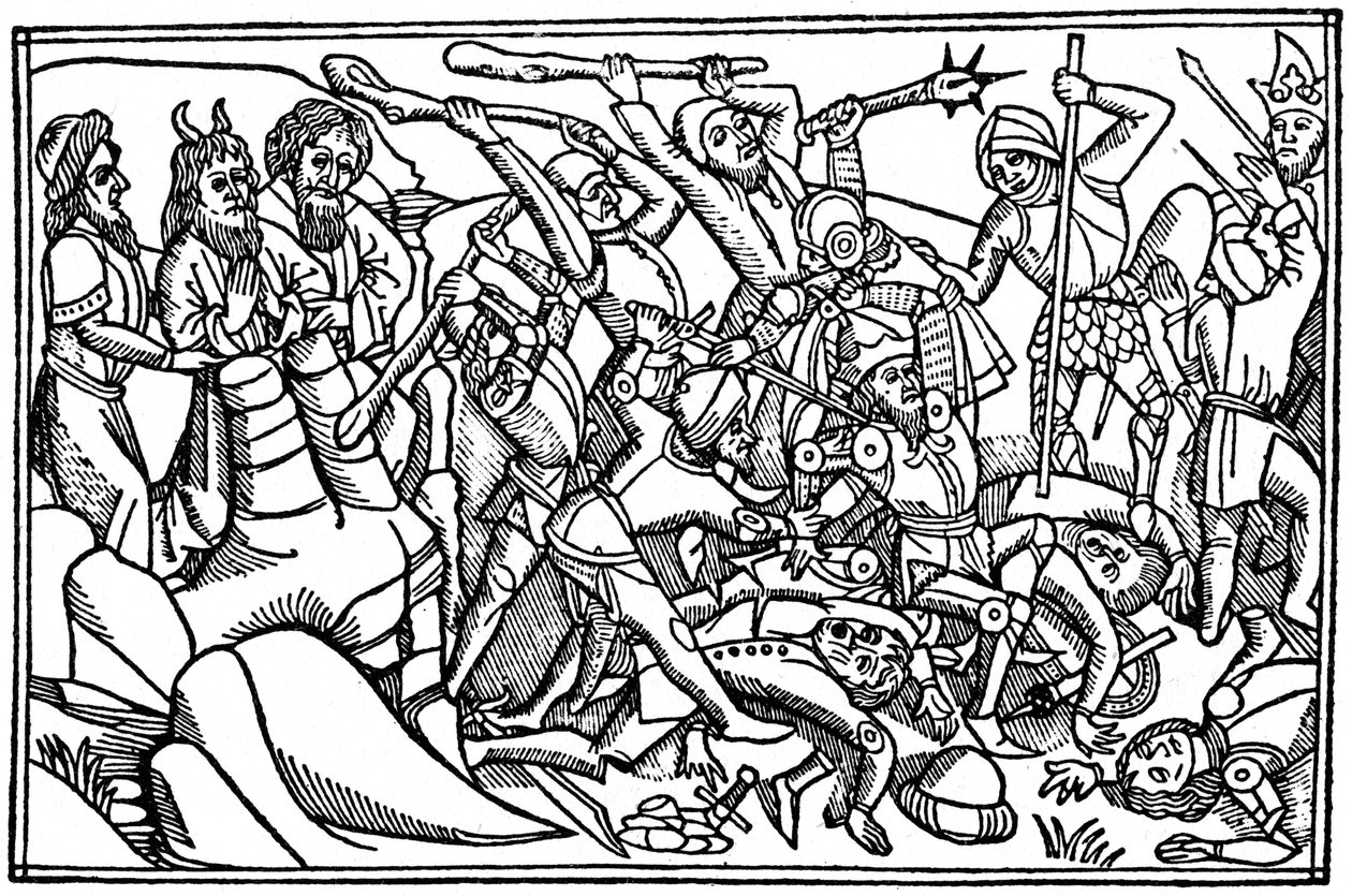Mooses rukoilee Israelin voiton puolesta, 1480 1964 tekijältä Unbekannt