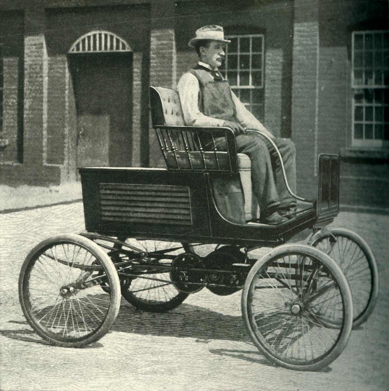 Uudella akulla varustettu auto, 1902. tekijältä Unbekannt
