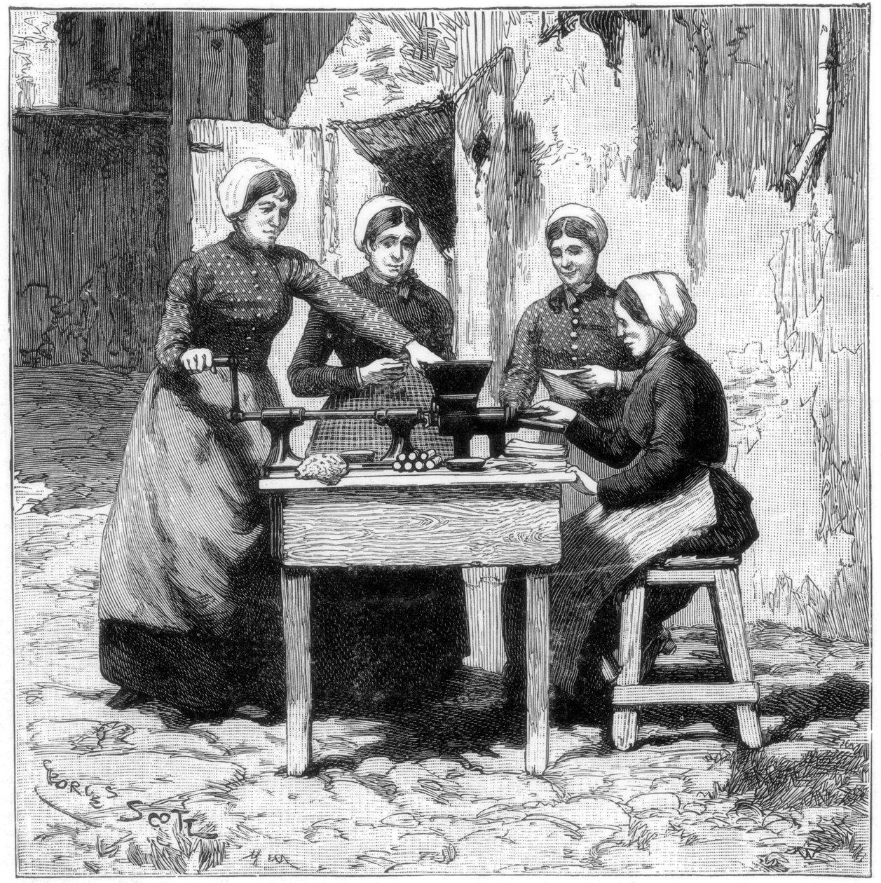 Räjähtävien purukumipatruunoiden muovaus, Isleten, lähellä Fluelenia, Sveitsi, 1893 tekijältä Unbekannt