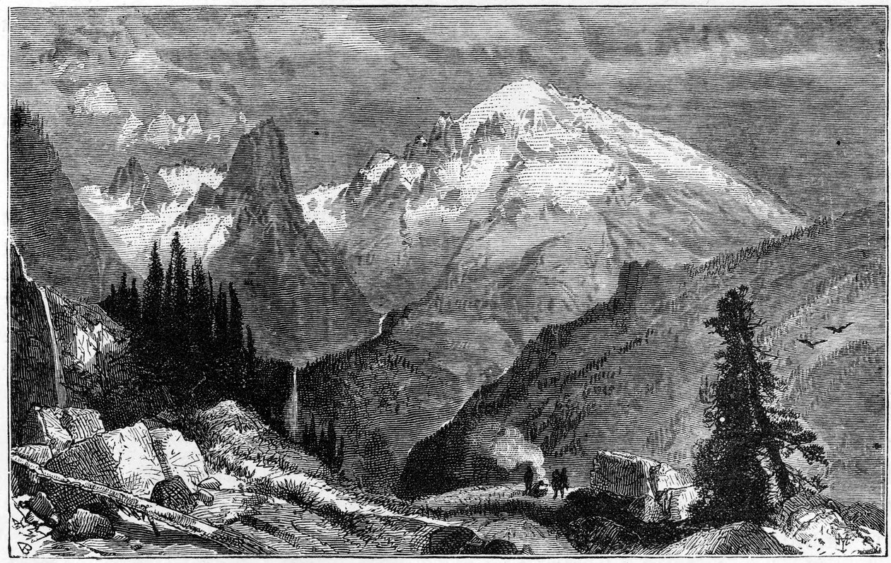 Mount Shasta, Sierra Nevadan pohjoinen huippu, Kalifornia, USA, n. 1870 tekijältä Unbekannt
