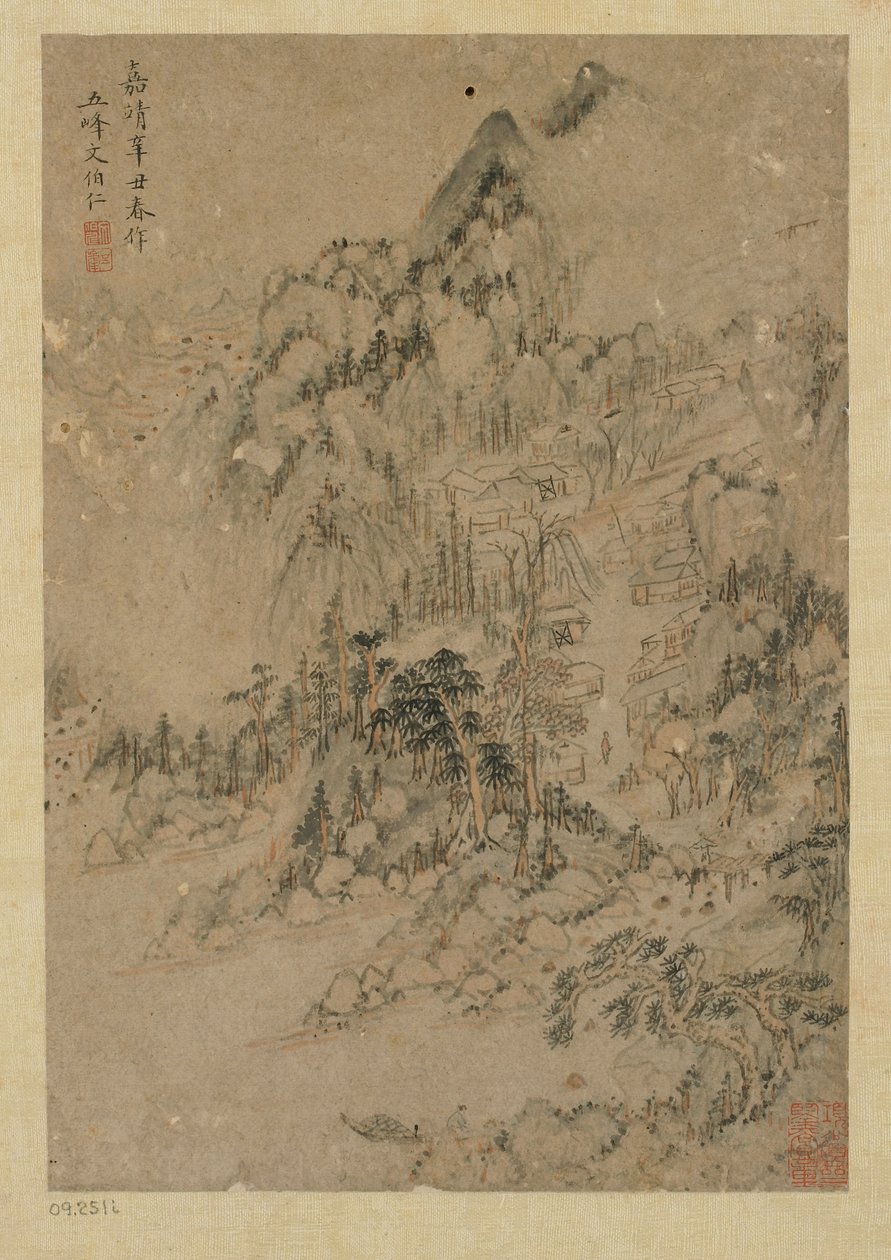 Vuoristokylä, Ming-dynastia, 1550-1644. tekijältä Unbekannt
