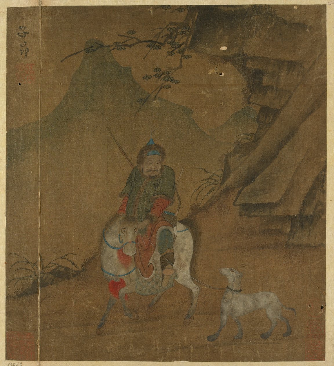 Metsästäjä, joka johtaa koiraa, Ming-dynastia, 1368-1644. tekijältä Unbekannt
