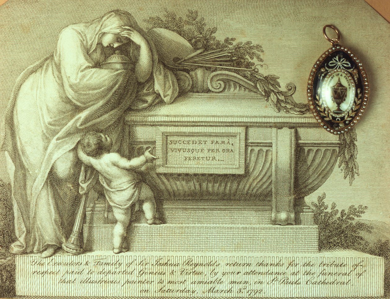 Sir Joshua Reynoldsin surukortti ja muistomerkki, 1792 tekijältä Unbekannt