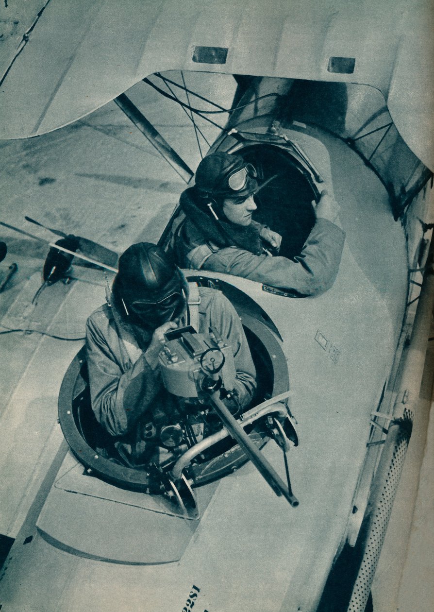 Kaksipaikkaisen hävittäjäkoneen siirrettävä ase, c1935 c1937 tekijältä Unbekannt