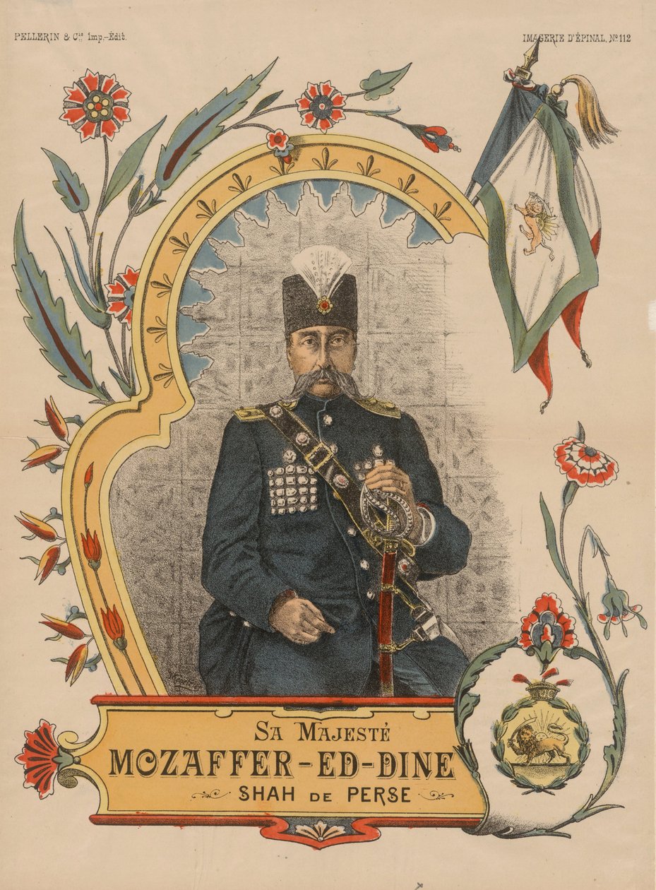 Muzaffar ad-din Shah Qajar 1853-1907, Persian keisari, 1896 tekijältä Unbekannt