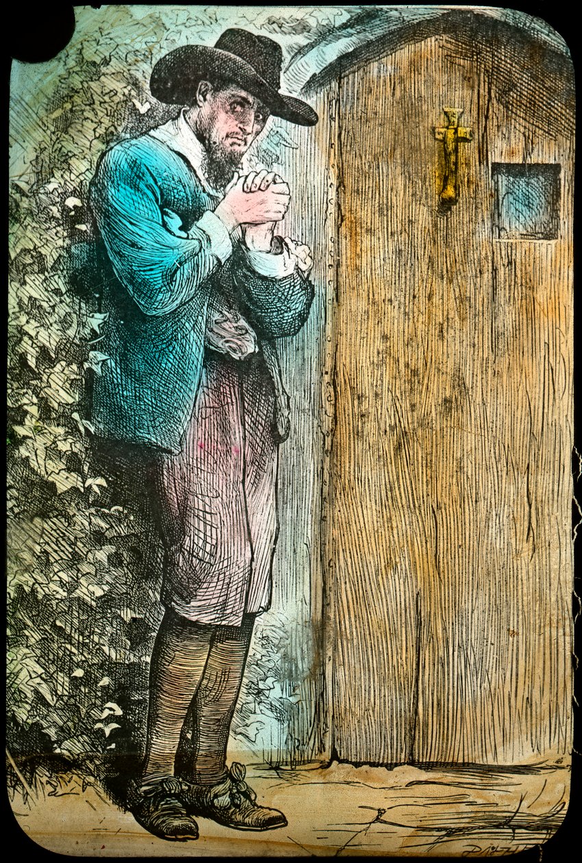 Mr Fearing portilla, Pilgrims Progressista, 1800-luvun loppu tai 1900-luvun alku tekijältä Unbekannt