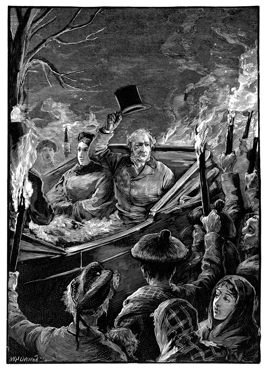 Mr Gladstones vieraili Taymouthin linnassa, Perthshiressä, Skotlannissa, vuonna 1879 tekijältä Unbekannt