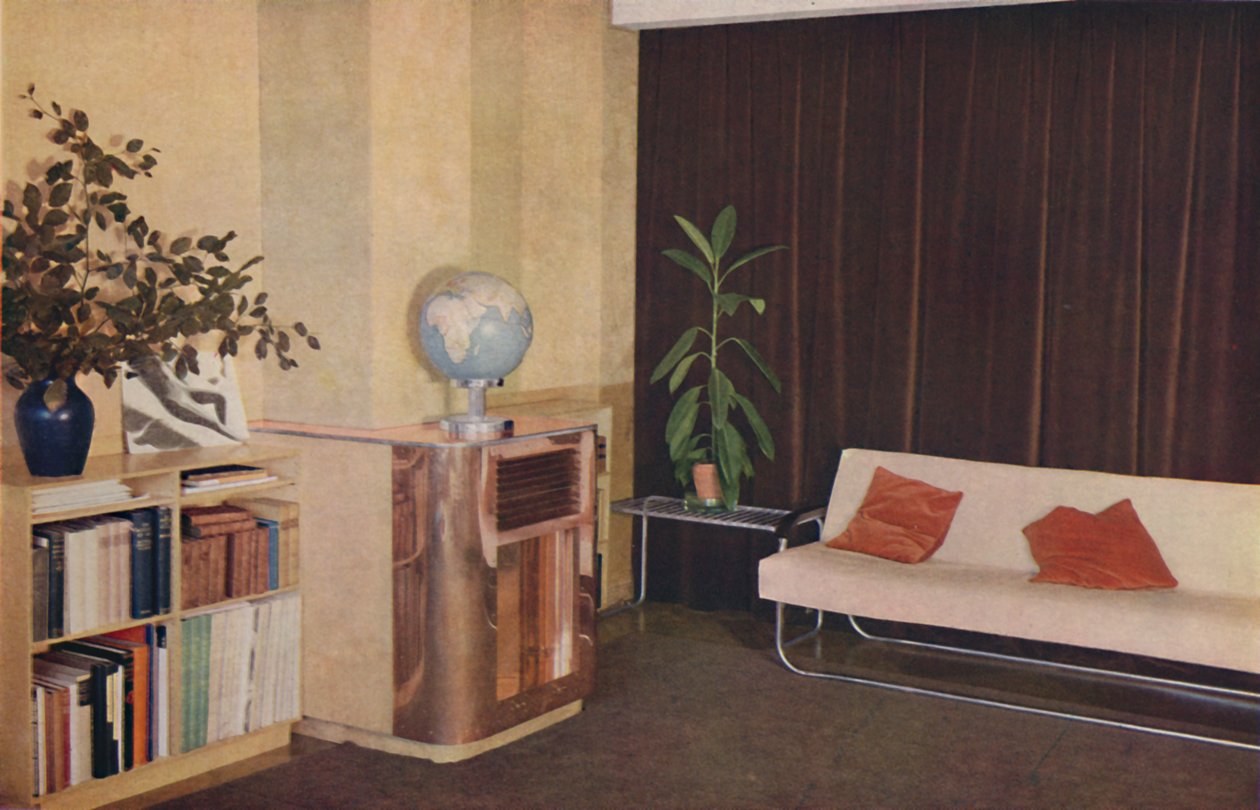 Mr. J. C. Pritchardsin olohuone Isokon Lawn Road Flatsissa, 1936 tekijältä Unbekannt